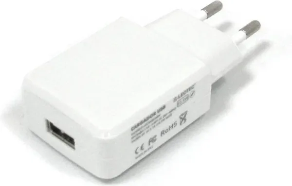 Cargador de pared leotec USB 5v 2a USB - 2.5mm USB - micro USB blanco