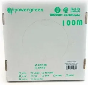 BOBINA DE CABLE PEPEGREEN CAT5e 100M RIGIDO EXTER