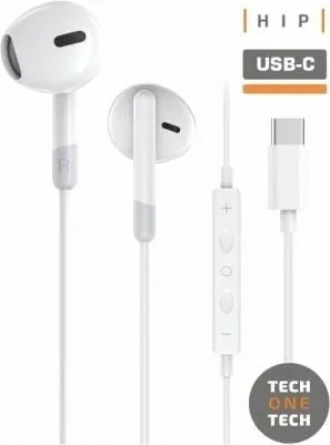 Auriculares Intrauditivos con Micrófono USB Tipo-C Blancos