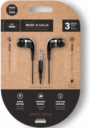 Auriculares Intrauditivos Tech One Tech soft earTECH TEC1005/ con Micrófono/ Jack 3.5/ Negros