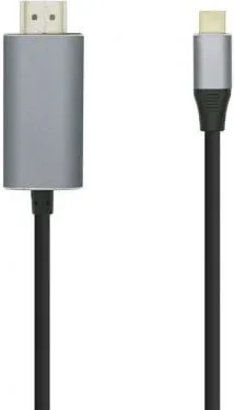 Cable Conversor Aisens A109-0393/ USB Tipo-C Macho - HDMI Macho/ Hasta 27W/ 1250Mbps/ 1.8m/ Negro