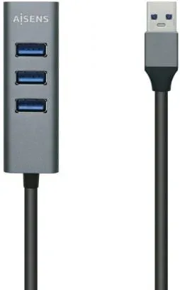 HUB AISENS USB 3.0 ALUMINIO TIPO A M-4XTIPO A H GRIS 10CM