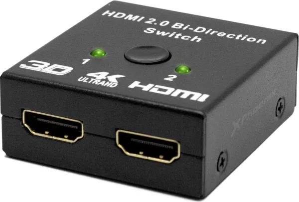 Hub 2 HDMI splitter 4K con conmutador manual