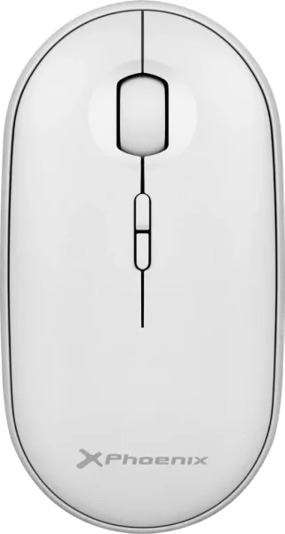 Phoenix rebble ratón inalambrico Bluetooth y 2.4 GHz hasta 3 dispositivos con receptor USB clic silencioso para portátil notebook pc chomebook mac color blanco