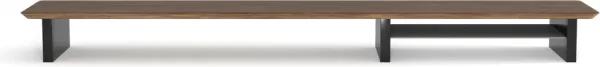 Phoenix harmony estante elevador de monitor en madera para escritorio walnut con bandeja forrada en fieltro