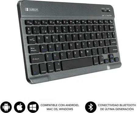 Teclado Compacto Inalámbrico Subblim Smart/ Gris