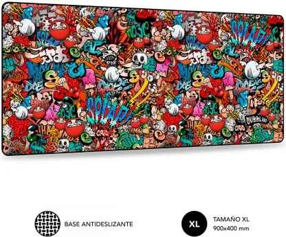 Alfombrilla Subblim 01PUW02 Graffiti XL/ 900 x 400 x 3 mm