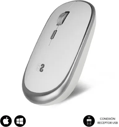 Raton Subblim Mini Silver Rf Inalambrico Pilas