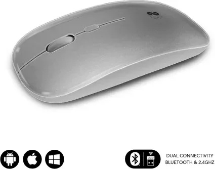 Ratón Inalámbrico Subblim Dual Flat/ Batería recargable/ Hasta 1600 DPI/ Plata