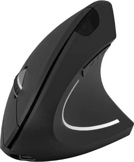 Ratón Vertical Inalámbrico Subblim Glide Vertical Ergo Dual Battery/ Batería Recargable/ Hasta 1600 DPI/ Negro