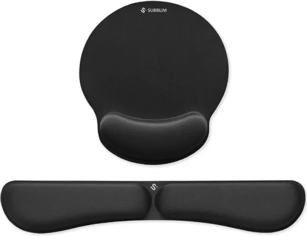 Pack Subblim Ergo Memoryflex -Reposamuñecas Teclado y Raton Negro