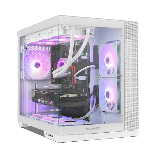 Caja Nox Hummer Astra Neo Semitt Atx Cristal Frameless Blanco