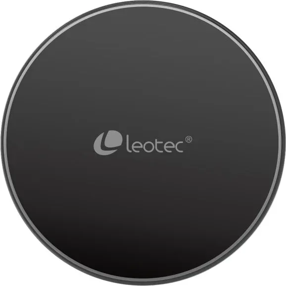 Cargador inalambrico leotec con cable tipo c 15w carga rapida negro