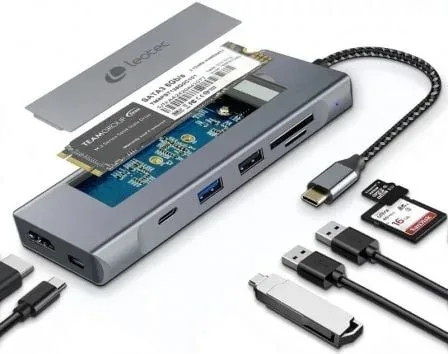 Leotec Docking Station 8-1 con Caja Externa SSD M2