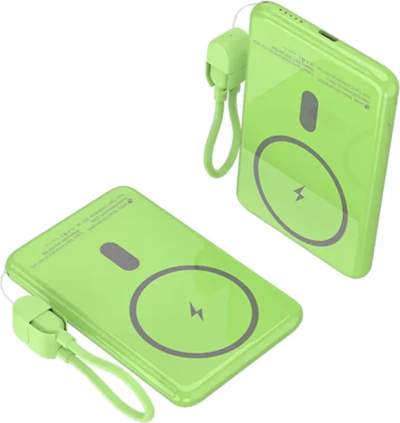 Powerbank 5000mAh Leotec LEPOWW20W5G/ 20W/ Wireless/ Verde/ Incluye Cable USB Tipo-C
