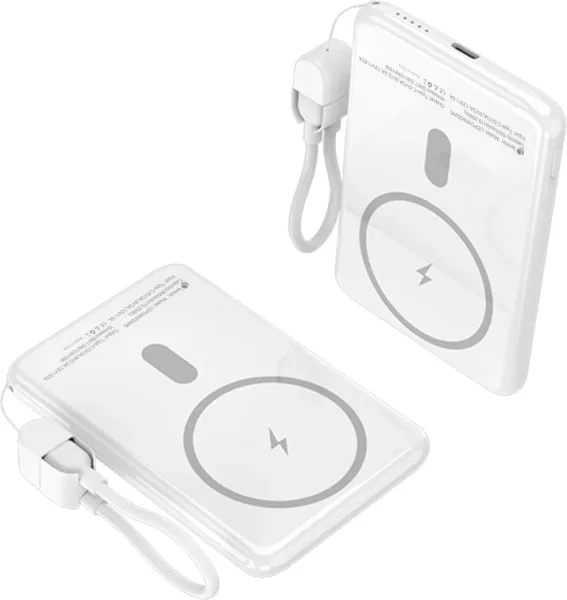 Powerbank 5000mAh Leotec LEPOWW20W5W/ 20W/ Wireless/ Blanca/ Incluye Cable USB Tipo-C
