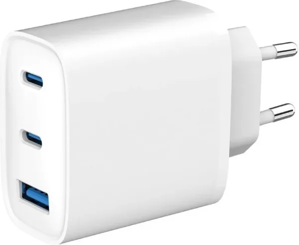 Cargador de Pared SPC Ultra Fast Charger 4342B/ 2xUSB Tipo-C/ 1xUSB/ 65W/ Blanco