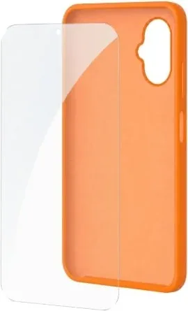 Funda Silicona + Protector de Pantalla de Cristal Templado SPC Wuum One Protection Pack 4354P/ Compatible con SPC Wuum One/ Naranja