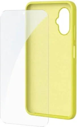 Funda Silicona + Protector de Pantalla de Cristal Templado SPC Wuum One Protection Pack 4354Y/ Compatible con SPC Wuum One/ Amarilla