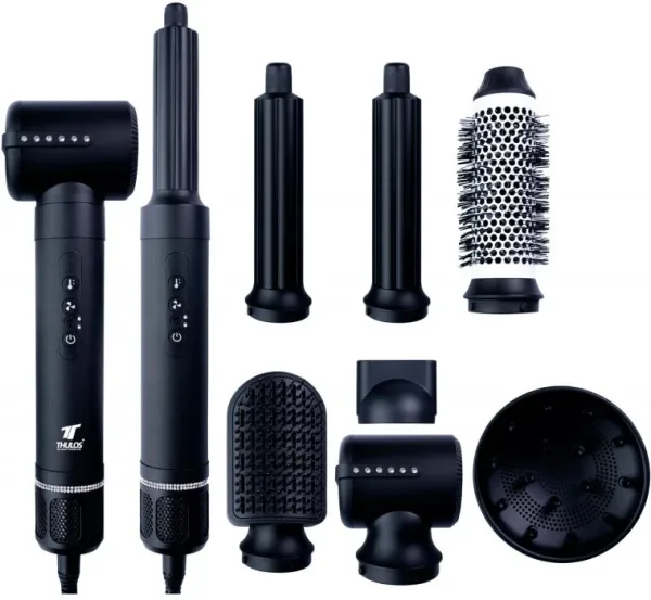 Secador de pelo thulos 7 en 1 th - by25 color negro 1400w