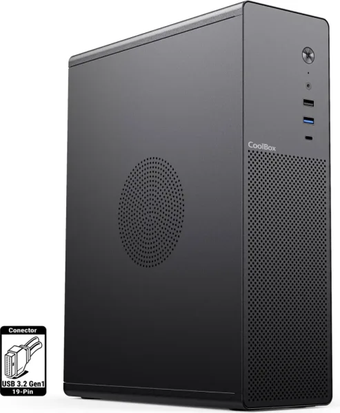 Caja Sobremesa Microatx Slim T100 USB-C Negro Coolbox