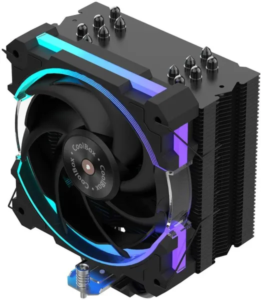 Ventilador disipador CPU gaming coolbox negro ARGB h6 ring