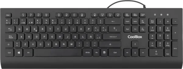 Teclado USB Flat Pro 1.8 M Silencioso Negro Coolbox