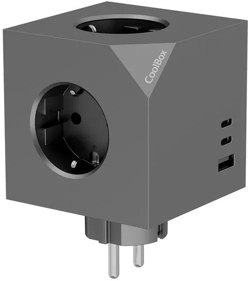 Base de enchufes coolbox cubik enchufes con carga USB c+a