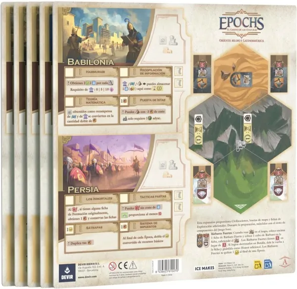 Juego de mesa epochs expansión: oriente medio y latinoamérica
