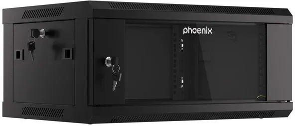 Armario rack phoenix 4u 600x450x279 auto - ensamblado 19'' hasta 60 kg negro