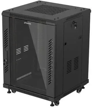 Armario rack phoenix 15u 600x600 de pie servidor 19'' hasta 1000 kg negro