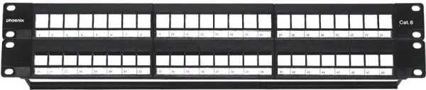 Phoenix patch panel vacio para rack de 48 puertos categoria 6 1u