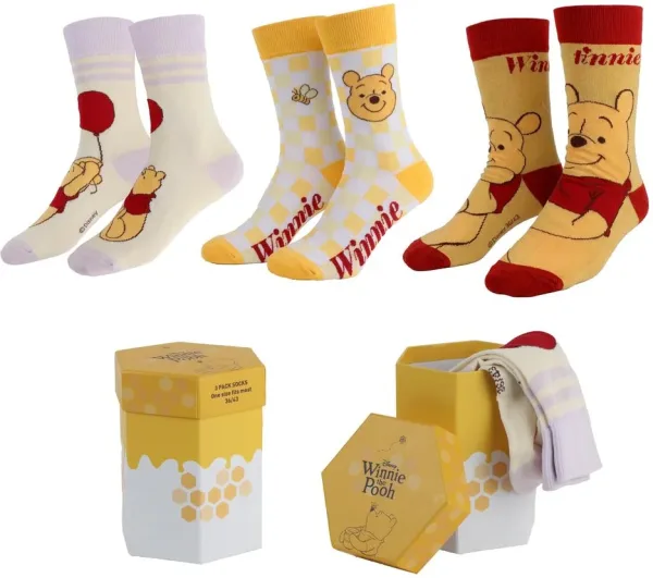 Pack calcetines 3 piezas disney winnie the pooh
