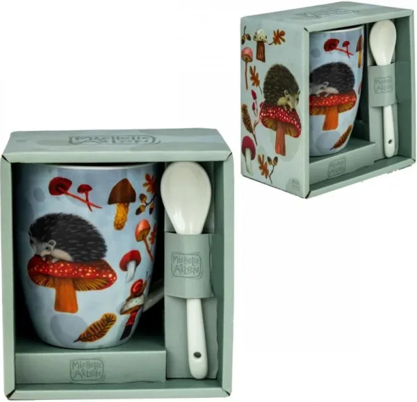 Taza de cerámica con cuchara enesco erizo