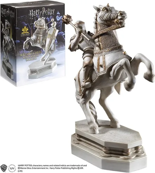 Soporte de libros the noble collection caballero blanco ajedrez de hechiceros desafío final
