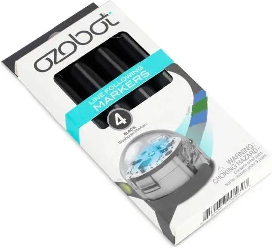 Rotuladores marcadores ozobot lavables negro pack 4 unidades