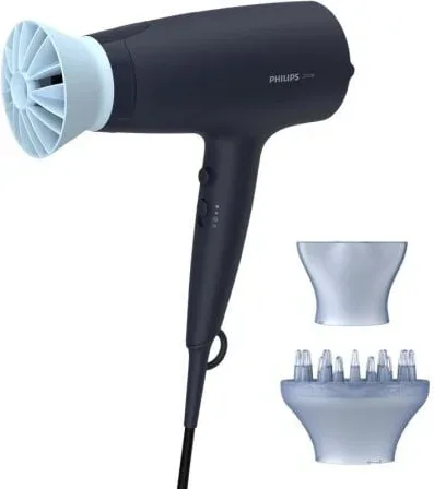 Secador Philips 3000 series BHD360/ 2100W/ Iónico/ Azul/ 3 Accesorios