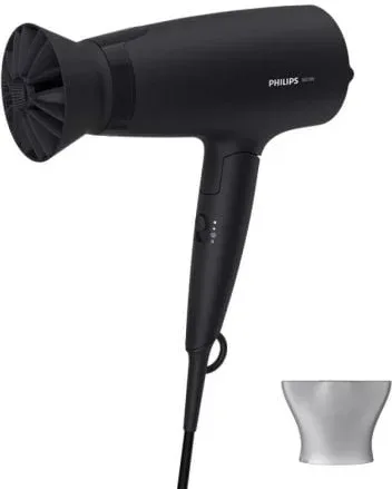 Secador Philips 3000 series BHD308/10/ 1600W/ Negro/ 2 Accesorios