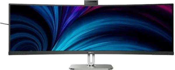 Monitor Profesional Ultraparonámico Curvo Philips 49B2U5900CH 48.8"/ Dual QHD/ Webcam/ Multimedia/ Regulable en altura/ Plata y Negro
