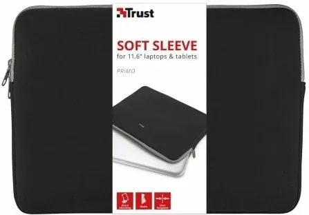 Funda Trust Primo Soft Sleeve para Portátiles/ Tablets hasta 11.6"/ Negra