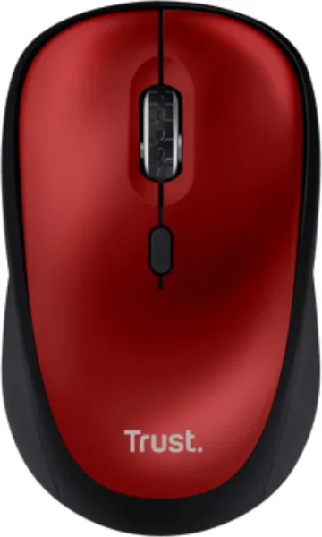 Ratón Mini Inalámbrico Trust Yvi+ Silent/ Hasta 1600 DPI/ Rojo