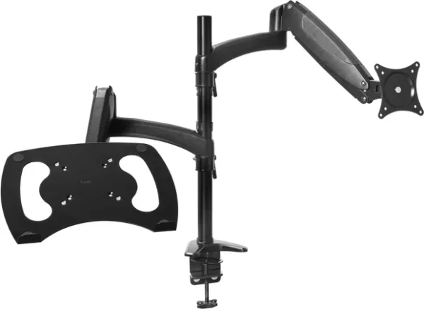 Soporte Mesa 2 Pantallas Portatil/Monitor Mara Negro Trust