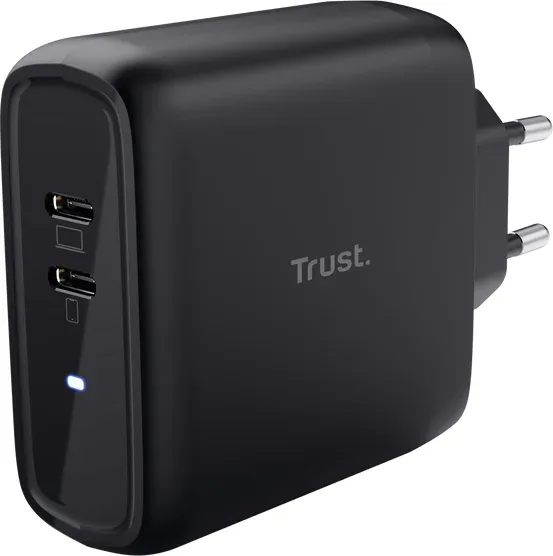 CARGADOR PARED/VIAJE 2xUSB-C 65W MAXO NEGRO TRUST