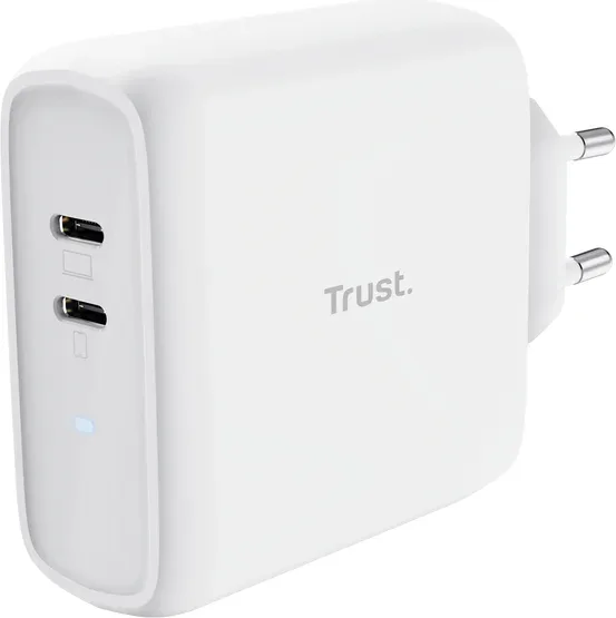 CARGADOR PARED/VIAJE 2xUSB-C 65W MAXO BLANCO TRUST