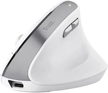 Ratón Vertical Inalámbrico Trust Bayo II/ Batería recargable/ Hasta 2400 DPI/ Blanco