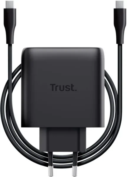 Cargador Pared/Viaje USB-C 65W + Cable USB-C 2 M Maxo Negro Trust