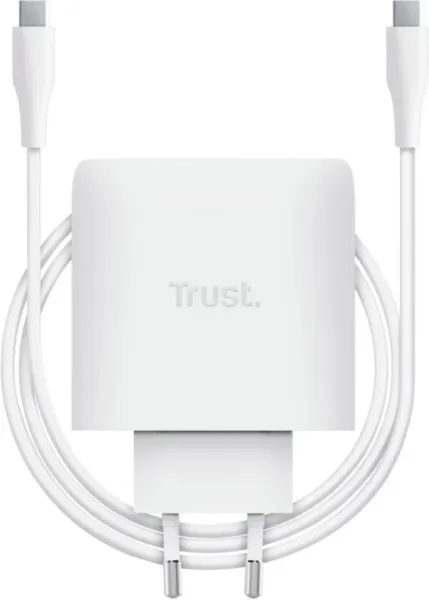 Cargador Pared/Viaje USB-C 65W + Cable USB-C 2 M Maxo Blanco Trust
