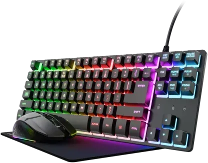 Trust GXT 794 3-in-1 Gaming teclado Ratón incluido Juego USB QWERTY Español Negro