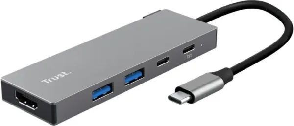 Docking USB Tipo-C Trust Dalyx/ 2xUSB/ 1xHDMI 4K/ 2xUSB Tipo-C/ Gris
