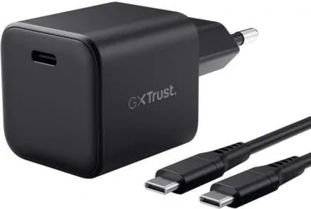 Cargador de Pared GaN Trust Gaming GXT 1258 Switch 2/ 1xUSB Tipo-C/ Incluye Cable USB Tipo-C/ 65W